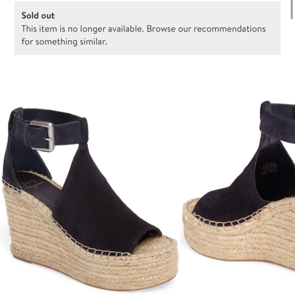 Marc Fisher Annie Perforated Espadrille Wedge 9